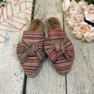 Sam Edelman 7.5 Lynda Rainbow Stripe Mules Pink